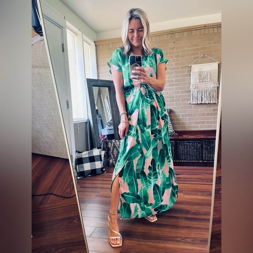 Buddy Love Tropical Green Leaf Dress - Picture 5 of 5